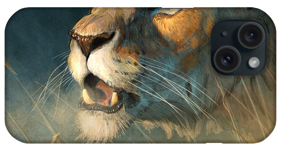 Lion iPhone Case featuring the digital art Calling for her mate by Aaron Blaise