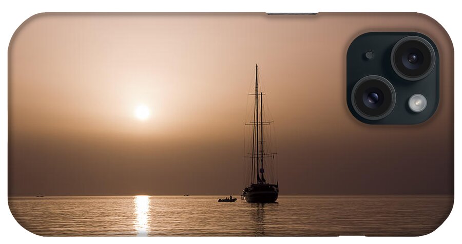 Mykonos iPhone Case featuring the photograph Calm Sea and Quiet Voyage by Brenda Kean