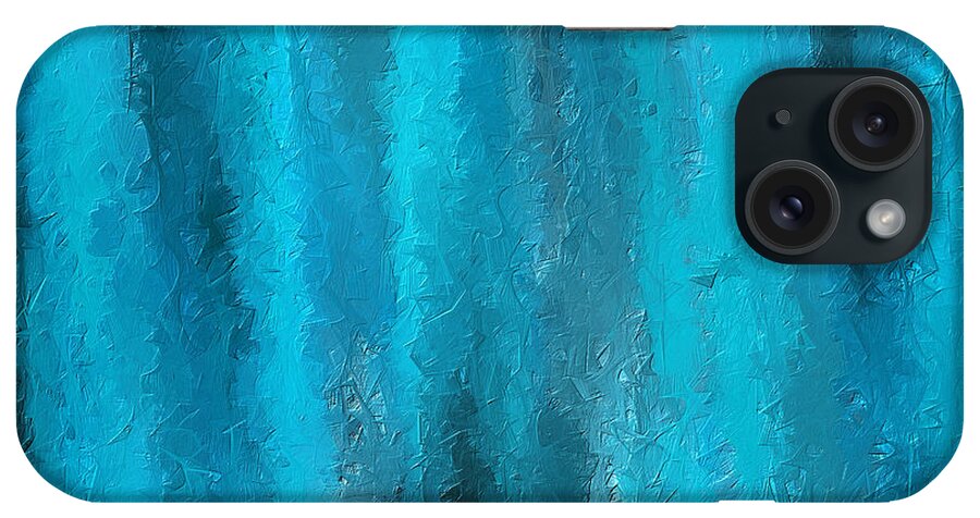 Turquoise iPhone Case featuring the painting Calming Visuals-Turquoise Art by Lourry Legarde
