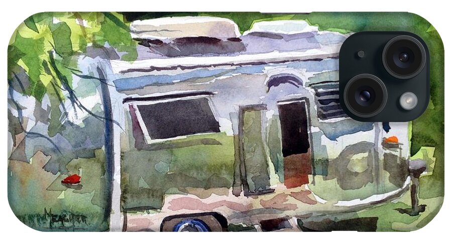 1962 Airstream iPhone Case featuring the painting Camping In Style by Spencer Meagher
