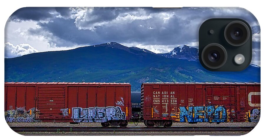 Train iPhone Case featuring the photograph Canadian Freight Train in Jasper by Stuart Litoff