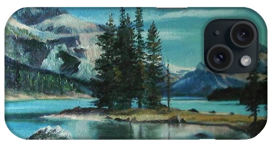 Landscape iPhone Case featuring the painting Canadian Landscape by Sorin Apostolescu