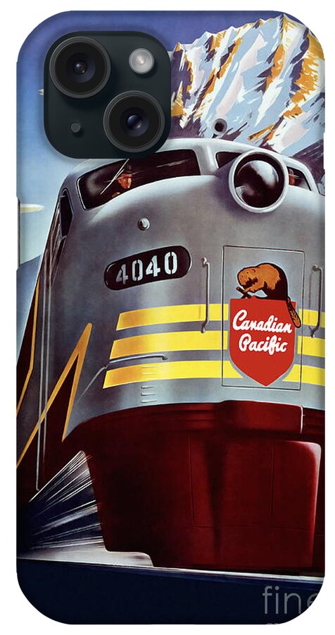 Canadian Pacific Travel Poster iPhone Case featuring the drawing Canadian Pacific Travel Poster by Jon Neidert