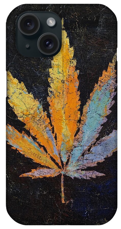 Cannabis iPhone Case featuring the painting Cannabis by Michael Creese