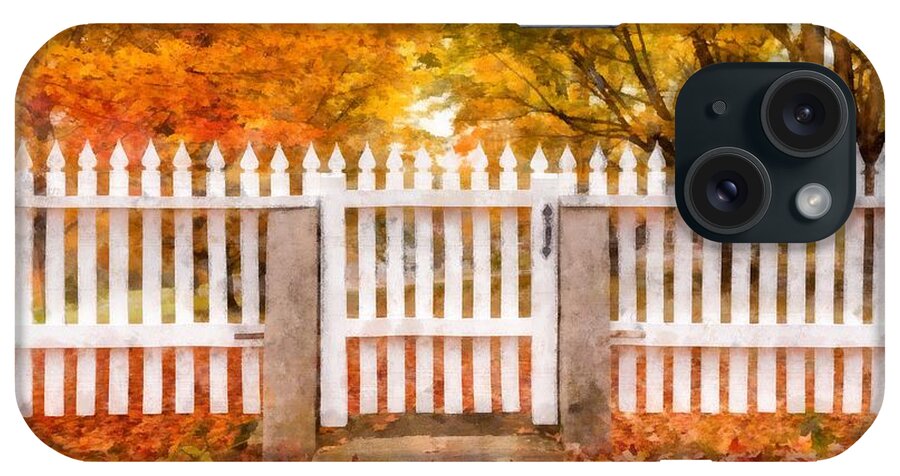 Fall iPhone Case featuring the photograph Canterbury Shaker Village Picket Fence by Edward Fielding