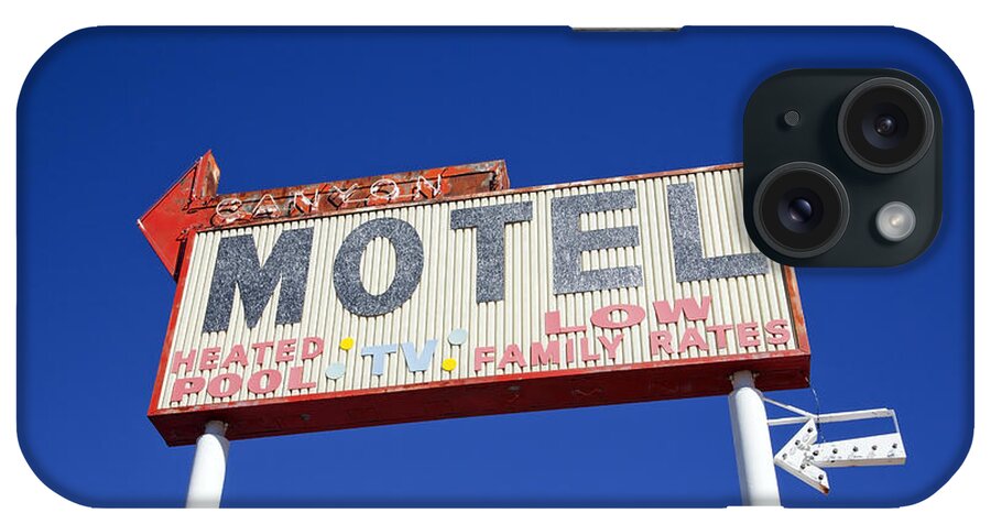 Route 66 iPhone Case featuring the photograph Canyon Motel Sign by Gigi Ebert