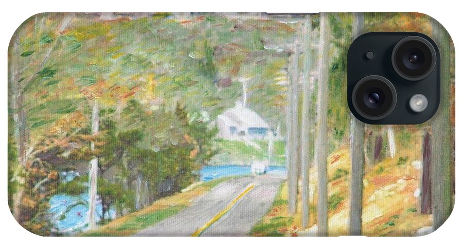 Nature iPhone Case featuring the painting Cape Cod Canal Bike Trail by Cliff Wilson