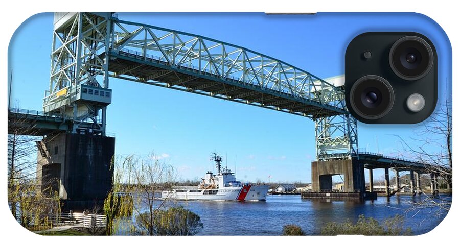 Red iPhone Case featuring the photograph Cape Fear Draw Bridge by Bob Sample