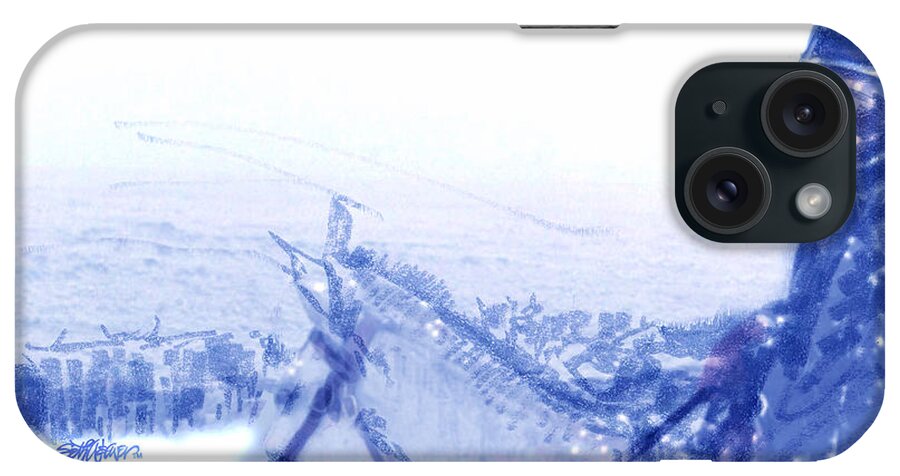 Capt. Call In A Snowstorm iPhone Case featuring the drawing Capt. Call in a Snow Storm by Seth Weaver