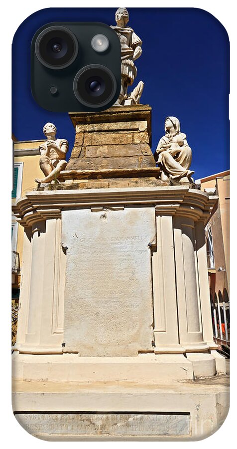 Ancient iPhone Case featuring the photograph Carlo Emanuele statue in Carloforte by Antonio Scarpi