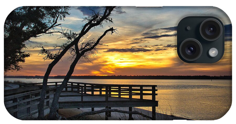 Sunset iPhone Case featuring the photograph Carolina Beach River Sunset by Phil Mancuso