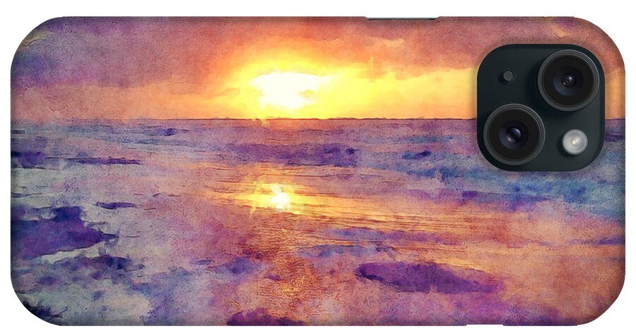 Sunrise iPhone Case featuring the digital art Carolina Sunrise by Phil Perkins