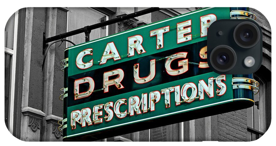 Neon iPhone Case featuring the photograph Carter Prescription Drugs by Daniel Woodrum