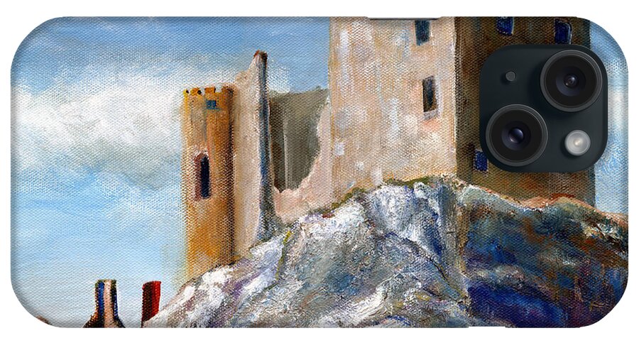 Castle iPhone Case featuring the painting Castle Art Beckov Slovakia by Lenora De Lude