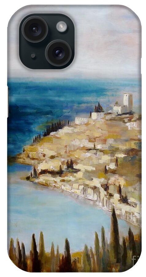 Castle iPhone Case featuring the painting Castle on the hill by Karina Plachetka