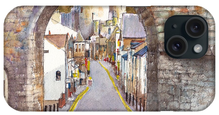 Landscape iPhone Case featuring the painting Castle Street Conwy North Wales by Dai Wynn