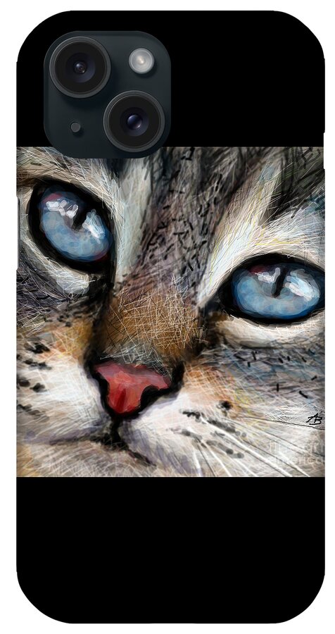 Angie Braun iPhone Case featuring the painting CAT blue eyes by Angie Braun