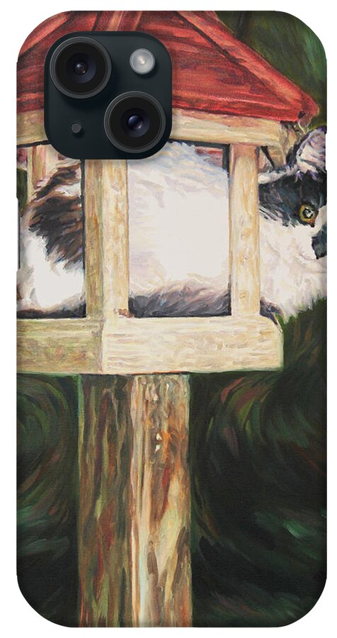 Cat iPhone Case featuring the painting Cat House by Tommy Midyette