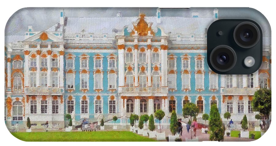 Architecture iPhone Case featuring the digital art Catherine's Palace in Saint Petersburg by Digital Photographic Arts