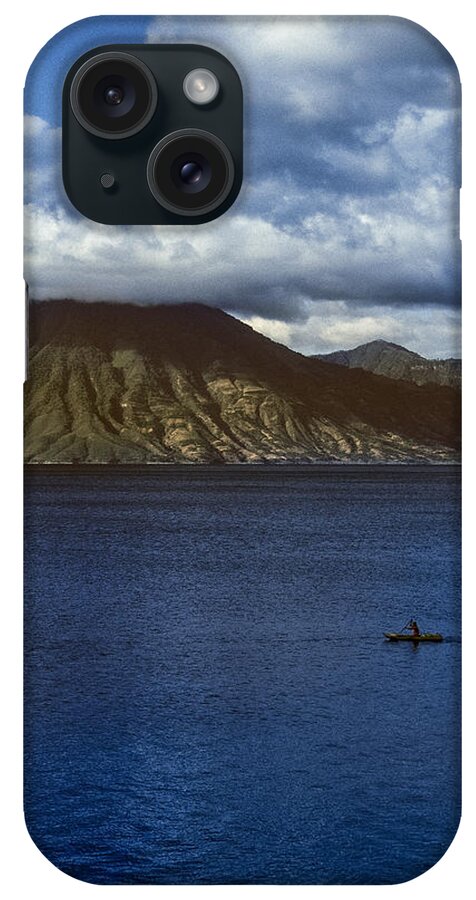 Avocado Boat iPhone Case featuring the photograph Cayuco on Lake Atitlan by Tina Manley