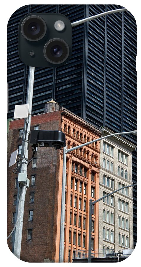 Lower Manhattan iPhone Case featuring the photograph Cctv Security Surveillance Cameras by Jaylazarin