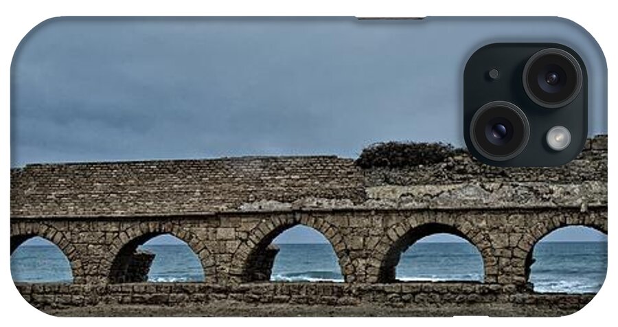 Israel iPhone Case featuring the photograph Ceasarea Aqueduct 1 Color by Mark Fuller
