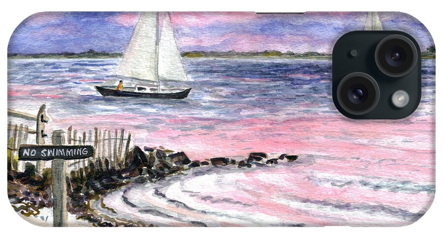 Cedar Beach iPhone Case featuring the painting Cedar Beach Pinks by Clara Sue Beym