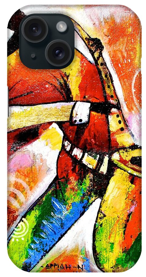 Appiah Ntiaw iPhone Case featuring the painting Celebrating Music by Appiah Ntiaw