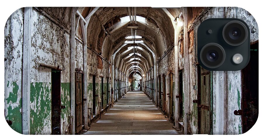 Eastern State Penitentiary iPhone Case featuring the photograph Cell Block One by Michael Dorn