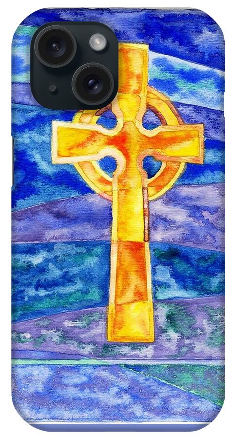Celtic iPhone Case featuring the painting Celtic Cross by Micah Guenther