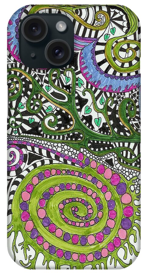 Zentangles iPhone Case featuring the mixed media Celtic by Ruth Dailey