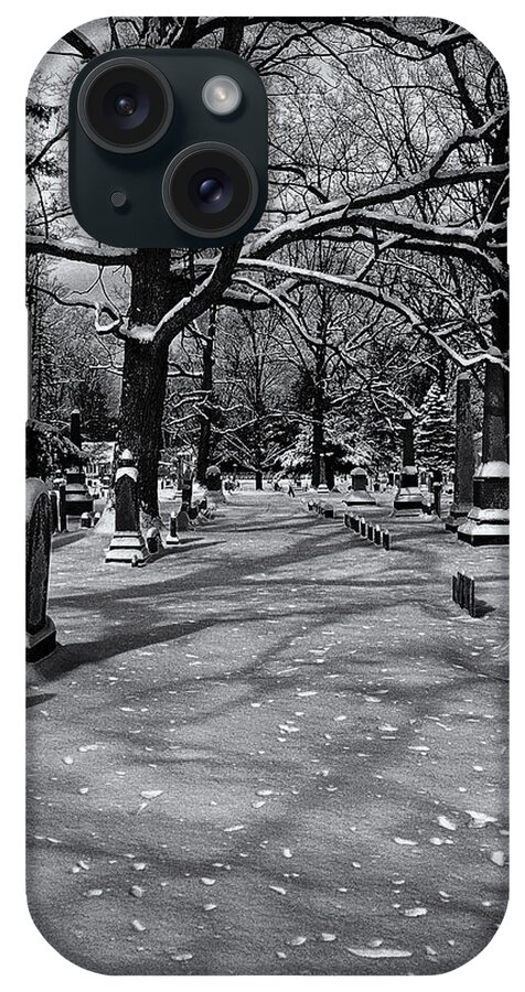 Cemetery iPhone Case featuring the photograph Cemetery in Winter by Joshua House