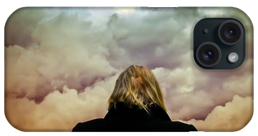 Woman iPhone Case featuring the photograph Chance of Rain First Panel No Umbrella by Bob Orsillo