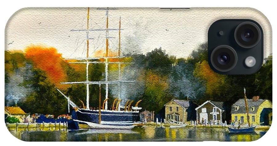 Whaling iPhone Case featuring the painting Charles W Morgan Mystic Ct by Tom Jennerwein