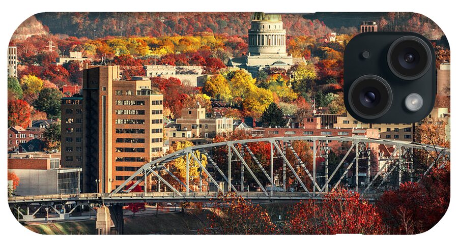 West Virginia iPhone Case featuring the photograph Charleston and WV Capitol by Mary Almond