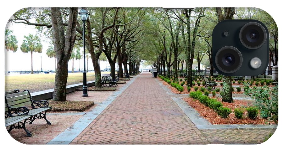 Charleston iPhone Case featuring the photograph Charleston Waterfront Park Walkway by Carol Groenen