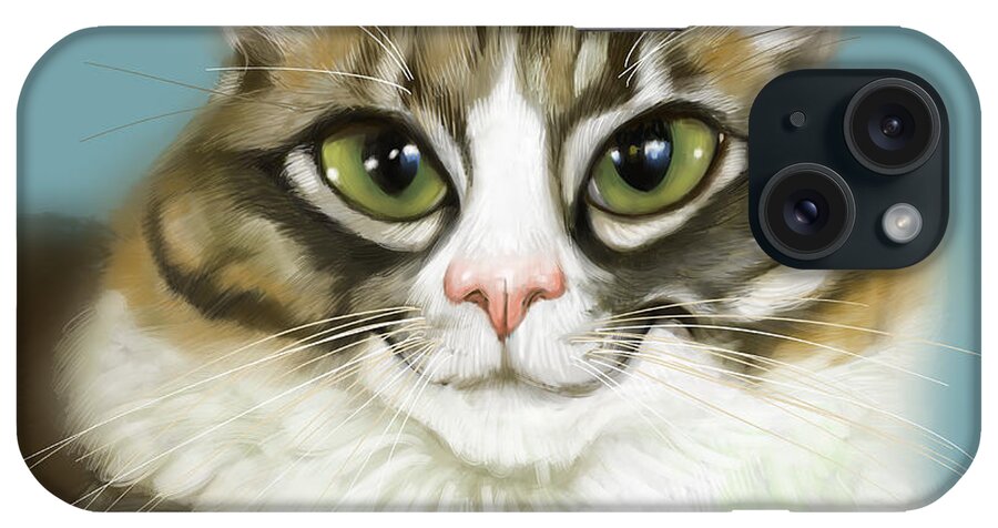 Cat iPhone Case featuring the painting Cheeky Cat by Arie Van der Wijst
