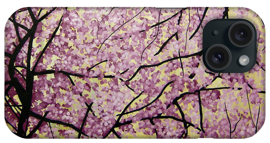 Cherry Blossoms iPhone Case featuring the painting Cherry Blossoms by Bobby Zeik