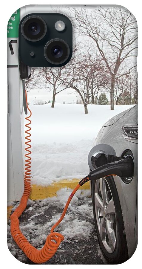 Chevrolet Volt iPhone Case featuring the photograph Chevrolet Volt Electric Car Charging by Jim West