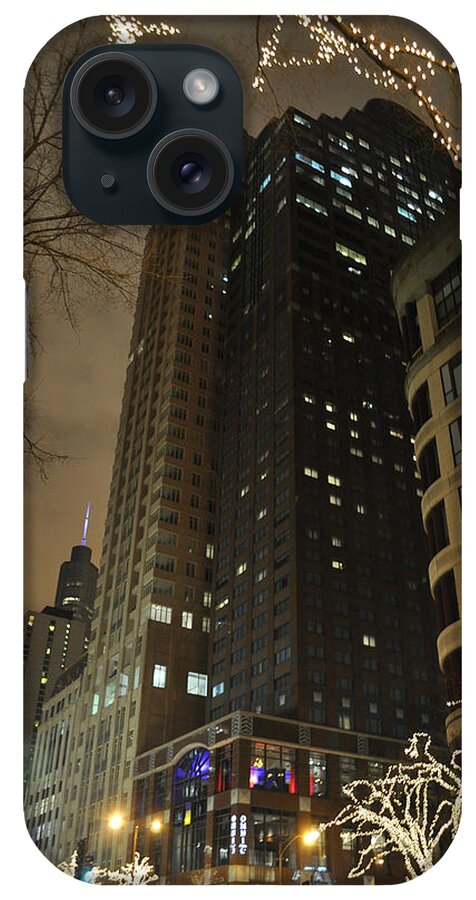 Chicago iPhone Case featuring the photograph Chicago Night Life by Verana Stark