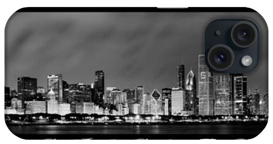 Chicago Skyline iPhone Case featuring the photograph Chicago Panorama at Night by Sebastian Musial