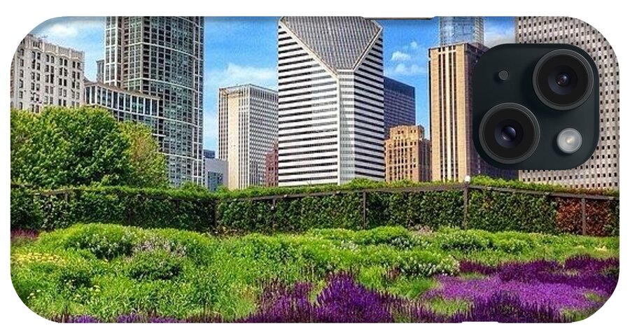 Beautiful iPhone Case featuring the photograph Chicago Skyline At Lurie Garden by Paul Velgos