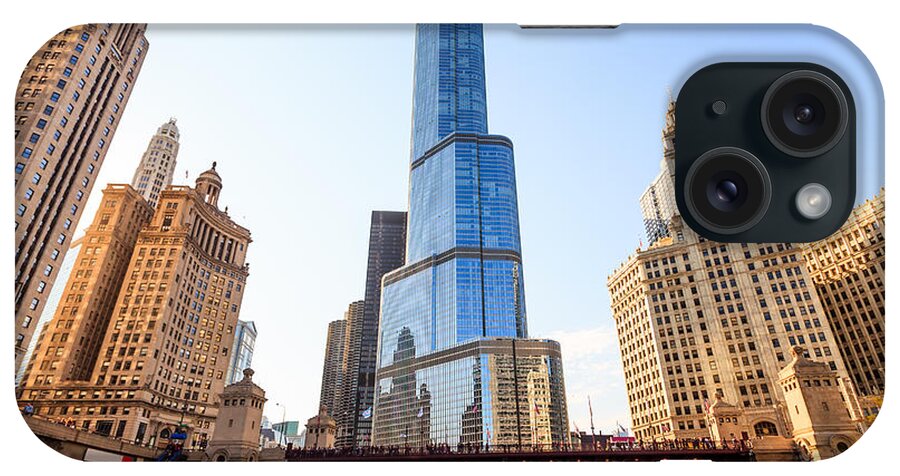 America iPhone Case featuring the photograph Chicago Trump Tower At Michigan Avenue Bridge by Paul Velgos