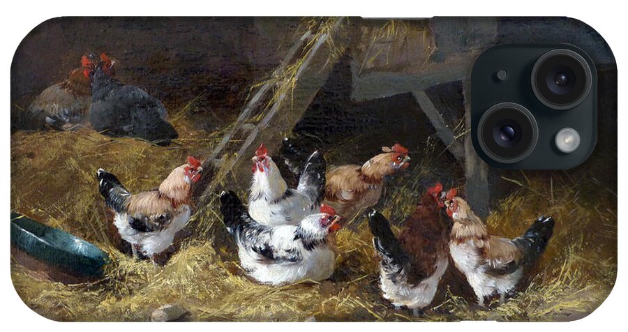 Barnyard iPhone Case featuring the painting Chicken Coop Circa 1880 by David Lloyd Glover