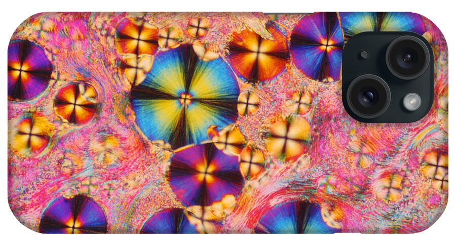 Polarized Light Micrograph iPhone Case featuring the photograph Cholesteryl Propionate by James M. Bell