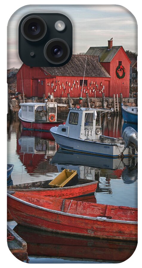 Rockport Harbor iPhone Case featuring the photograph Christmas at Motif 1 Rockport Massachusetts by Jeff Folger
