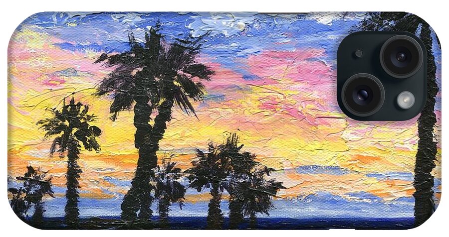 Sunset iPhone Case featuring the painting Christmas Eve in Redondo Beach by Jamie Frier