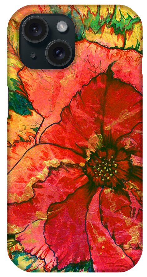 Christmas iPhone Case featuring the painting Christmas Flower by Nancy Cupp