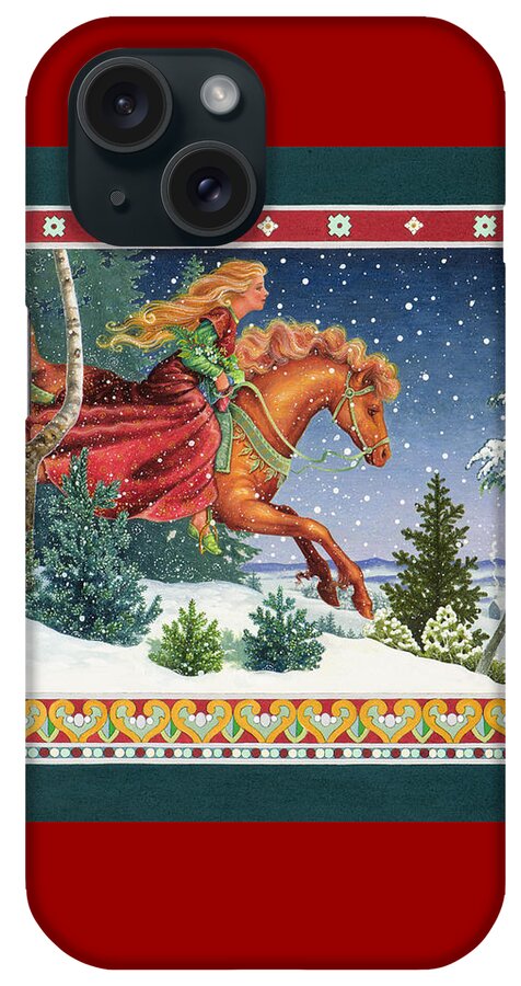 Christmas iPhone Case featuring the painting Christmas Ride by Lynn Bywaters
