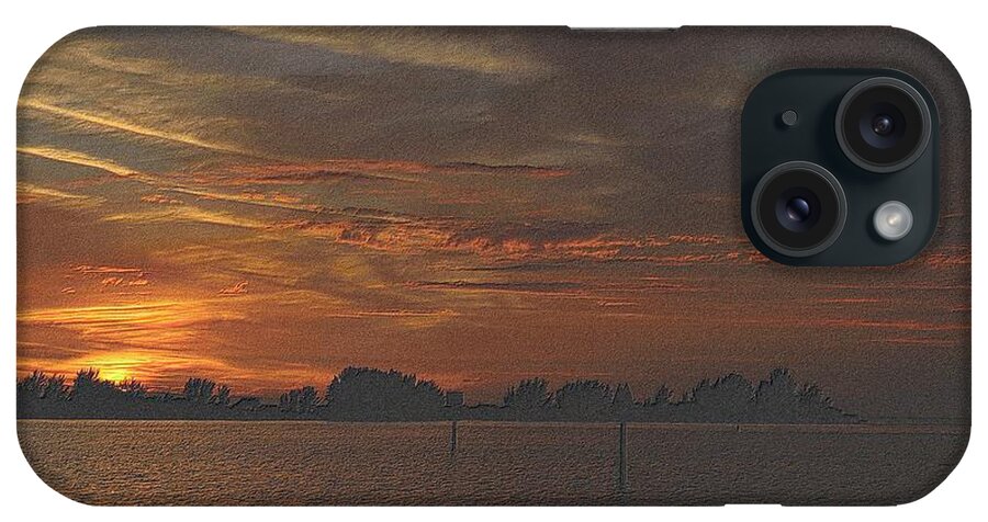Florida iPhone Case featuring the drawing Christmas Sunset 2 by Richard Zentner